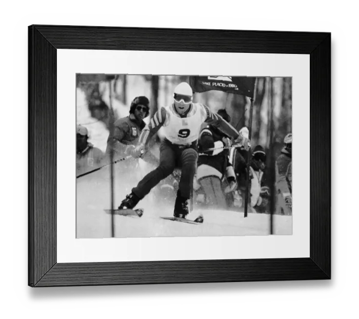 Framed Print : Ingemar Stenmark Skiing in Action