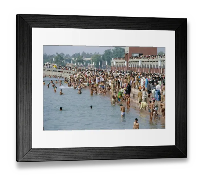 Framed Print : Bathers During Solar Eclipse Framed Print : Bathers During Solar Eclipse