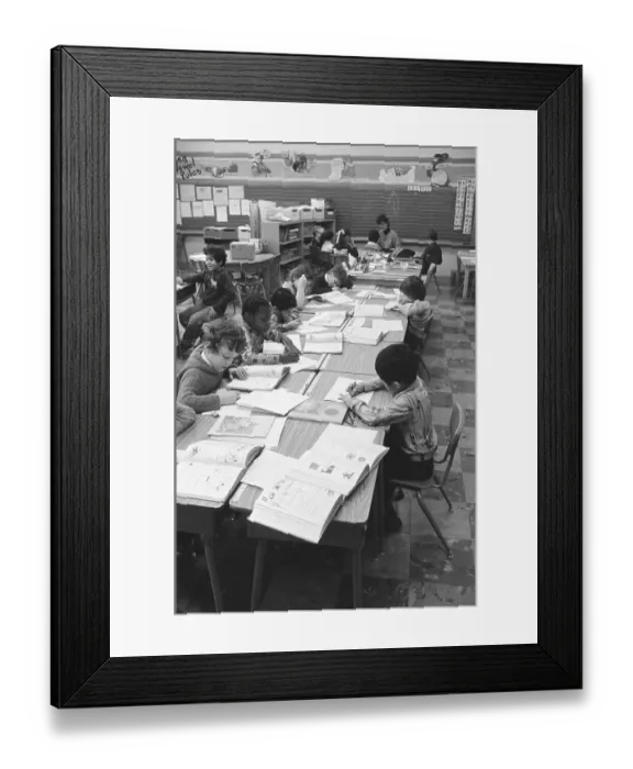 Framed Print : Elementary Children in Classroom Framed Print : Elementary Children in Classroom