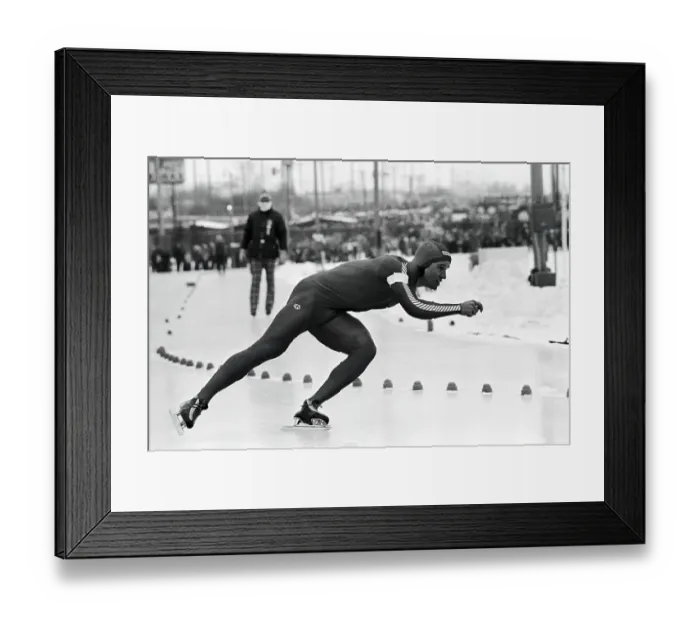 Framed Print : Eric Heiden in 1000 Meter Speedskating Race Framed Print : Eric Heiden in 1000 Meter Speedskating Race