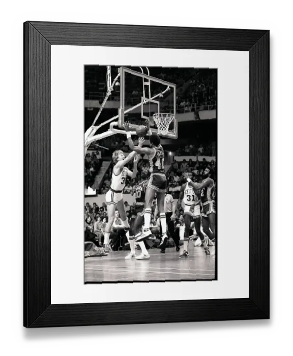 Framed Print : Jim Edwards Blocking Larry Bird's Scoring Attempt Framed Print : Jim Edwards Blocking Larry Bird's Scoring Attempt