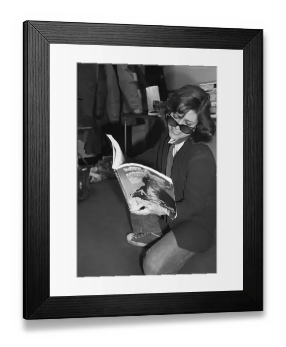 Framed Print : Carrie Fisher Reading Book Framed Print : Carrie Fisher Reading Book