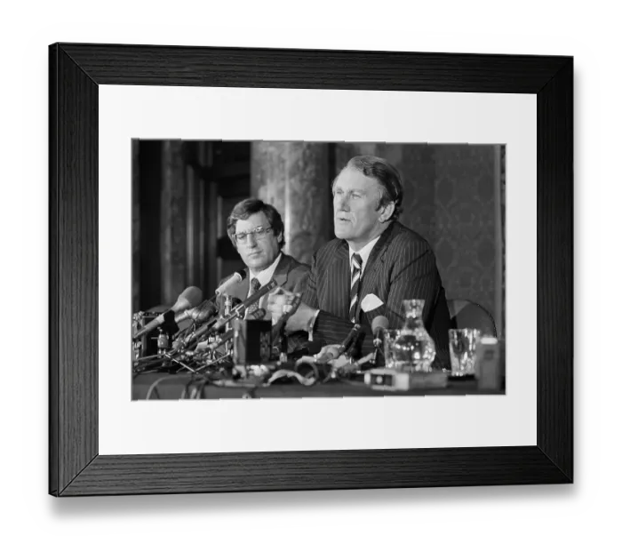 Framed Print : Malcolm Fraser at Press Conference Framed Print : Malcolm Fraser at Press Conference