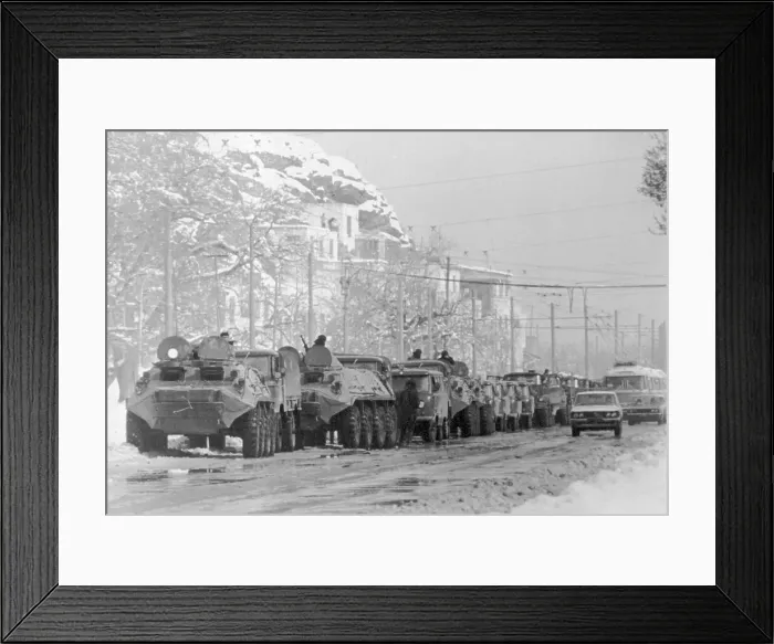 Framed Print : Armored Soviet Vehicles Arriving in Kabul Framed Print : Armored Soviet Vehicles Arriving in Kabul