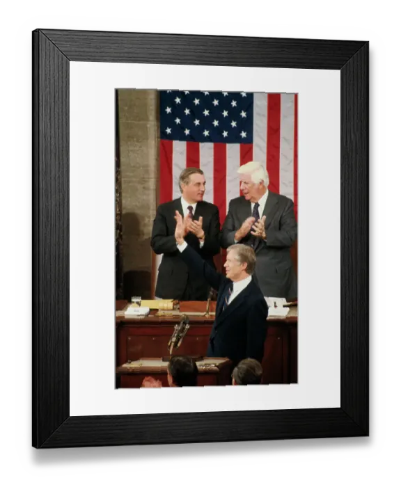 Framed Print : Jimmy Carter After Delivering Speech Framed Print : Jimmy Carter After Delivering Speech