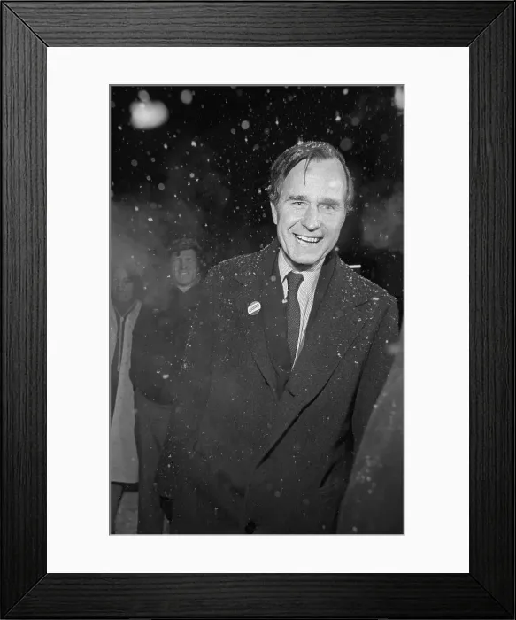 Framed Print : Portrait of George Bush Smiling Framed Print : Portrait of George Bush Smiling