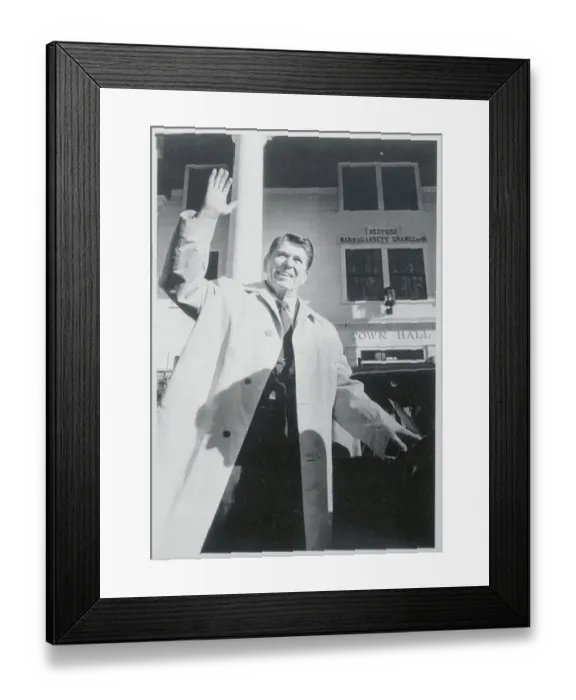 Framed Print : Ronald Reagan Waving to Camera