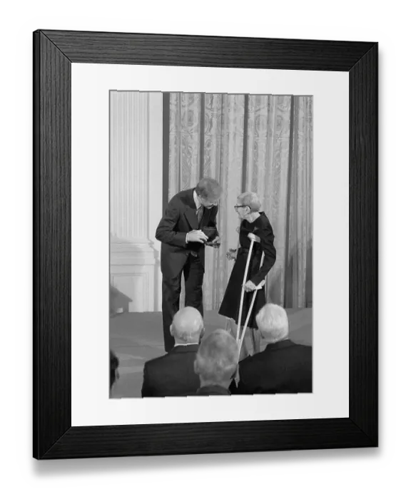 Framed Print : Elizabeth Crosby Receiving Medal Framed Print : Elizabeth Crosby Receiving Medal