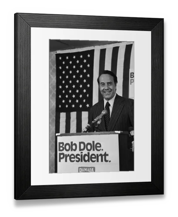 Framed Print : Bob Dole Smiling at Podium Framed Print : Bob Dole Smiling at Podium