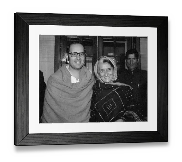 Framed Print : Indira Gandhi Standing Next To Son Framed Print : Indira Gandhi Standing Next To Son