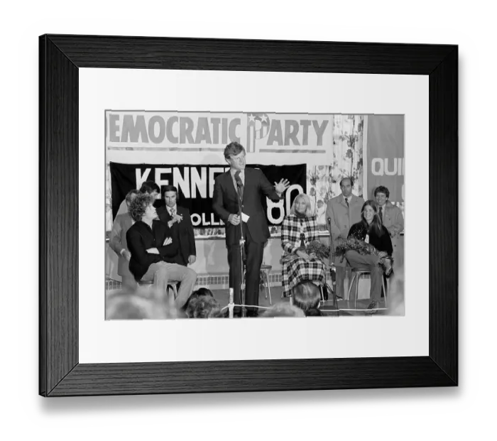 Framed Print : Edward Kennedy Sr. Speaking on a Campaign Tour