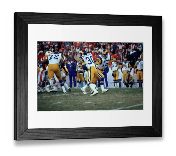 Framed Print : Vince Ferragamo and Lawrence McCutcheon During Game Framed Print : Vince Ferragamo and Lawrence McCutcheon During Game