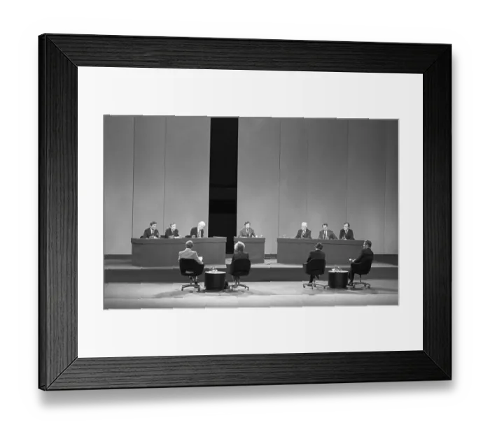 Framed Print : Presidential Candidates Participating in Debate Framed Print : Presidential Candidates Participating in Debate