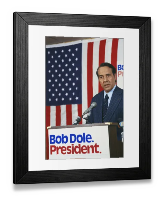 Framed Print : Bob Dole and American Flag Framed Print : Bob Dole and American Flag
