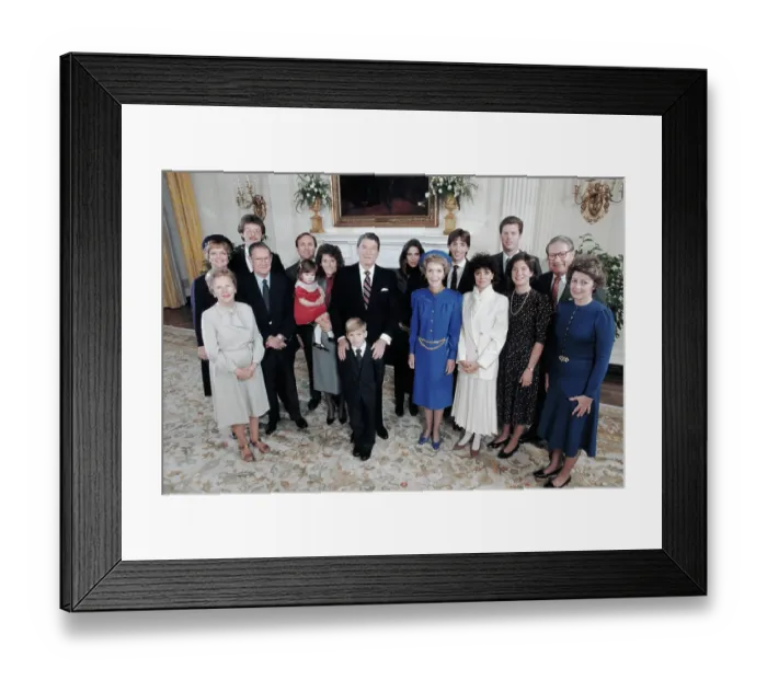 Framed Print : President Ronald Reagan Posing with Wife Nancy and Family Members