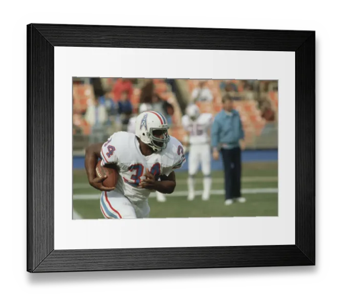 Framed Print : Earl Campbell Running with Football Framed Print : Earl Campbell Running with Football