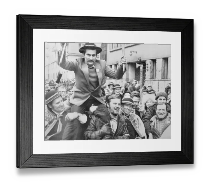 Framed Print : Lech Walesa Celebrating Victory Framed Print : Lech Walesa Celebrating Victory
