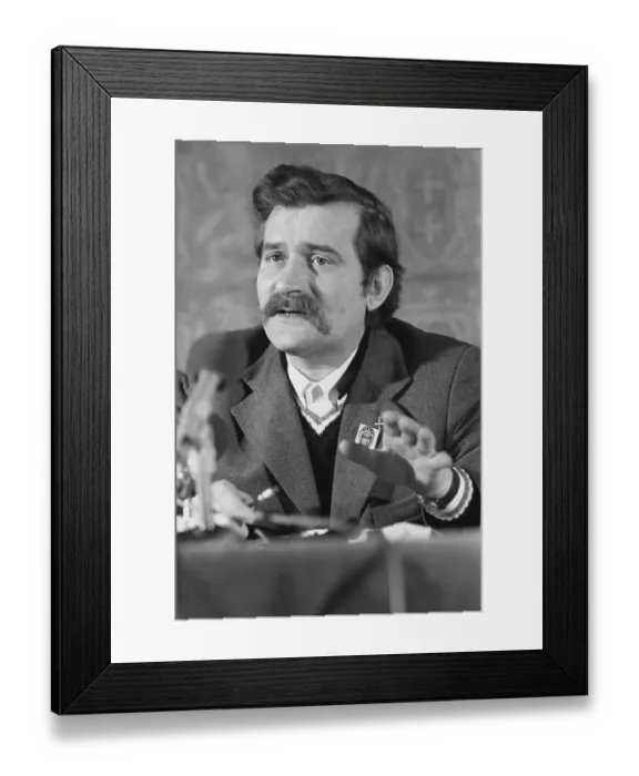 Framed Print : Lech Walesa Speaking Framed Print : Lech Walesa Speaking