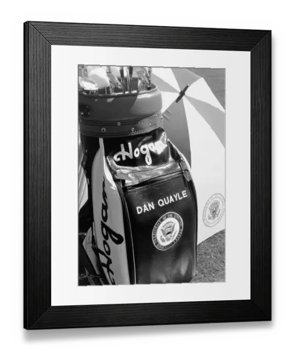 Framed Print : Dan Quayle's Personalized Golf Equipment Framed Print : Dan Quayle's Personalized Golf Equipment