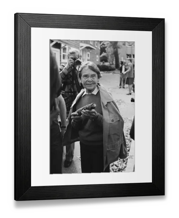 Framed Print : Barbara McClintock Holding Ear of Corn Framed Print : Barbara McClintock Holding Ear of Corn