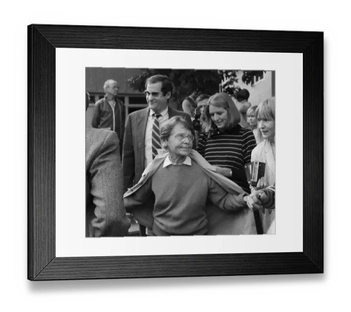 Framed Print : Barbara McClintock With Coat Open Framed Print : Barbara McClintock With Coat Open
