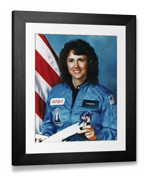 Framed Print : Portrait of Christa McAuliffe Framed Print : Portrait of Christa McAuliffe