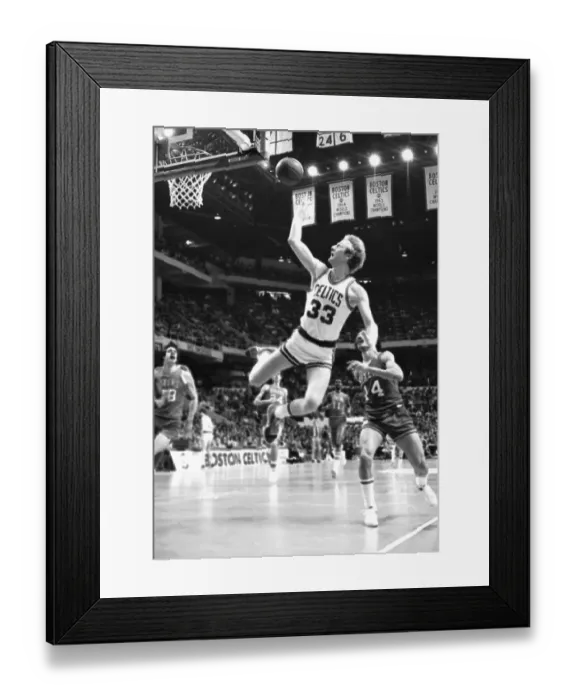 Framed Print : Larry Bird Scoring While in Mid Air Framed Print : Larry Bird Scoring While in Mid Air