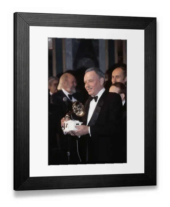 Framed Print : Frank Sinatra W / Pied Piper Award 1979 Framed Print : Frank Sinatra W / Pied Piper Award 1979