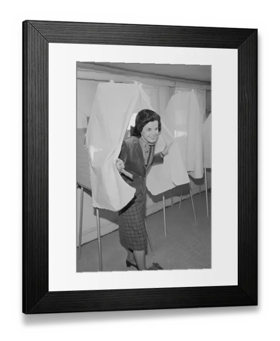 Framed Print : Diane Feinstein Exiting Voting Booth Framed Print : Diane Feinstein Exiting Voting Booth