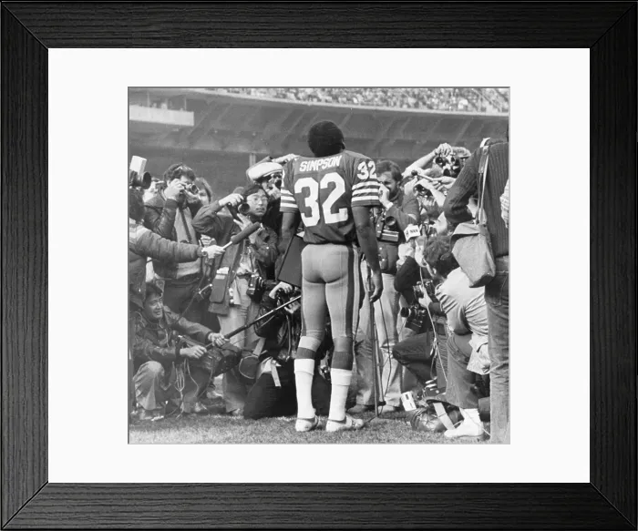 Framed Print : O.J. Simpson with Photographers Framed Print : O.J. Simpson with Photographers