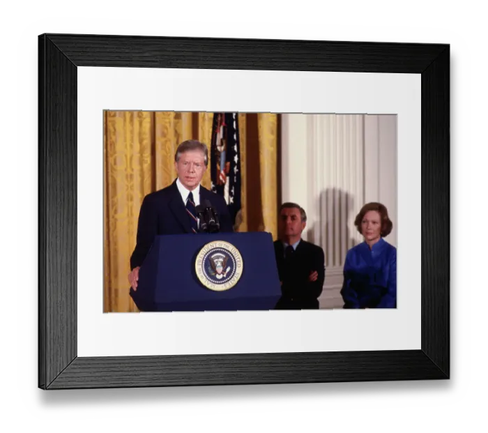 Framed Print : President Jimmy Carter at Podium with His Wife Nearby Framed Print : President Jimmy Carter at Podium with His Wife Nearby
