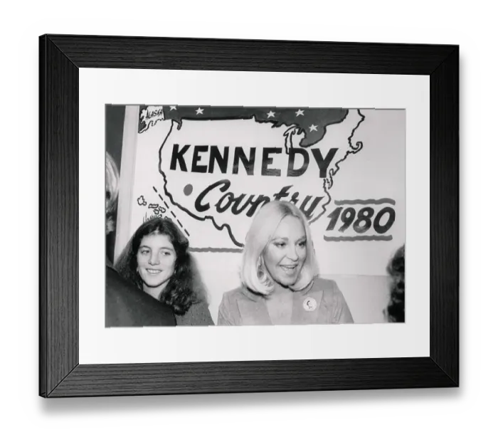 Framed Print : Joan Kennedy with Caroline Kennedy During Ted Kennedy Campaign Framed Print : Joan Kennedy with Caroline Kennedy During Ted Kennedy Campaign