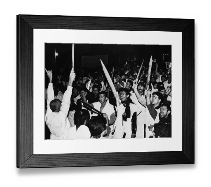 Framed Print : Iranians Raise Swordsin Demonstration Framed Print : Iranians Raise Swordsin Demonstration