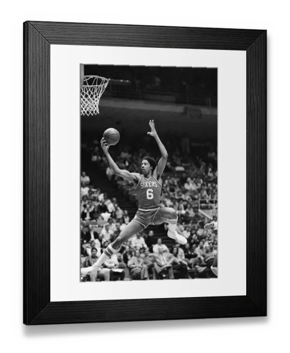 Framed Print : Julius Erving Leaping for Pass Framed Print : Julius Erving Leaping for Pass