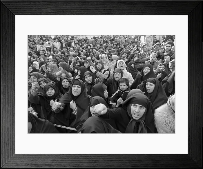 Framed Print : Iranian Women Shouting at US Embassy Framed Print : Iranian Women Shouting at US Embassy