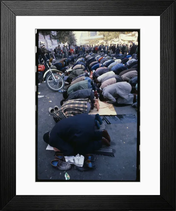 Framed Print : Demonstrators in Prayer in Iran Framed Print : Demonstrators in Prayer in Iran