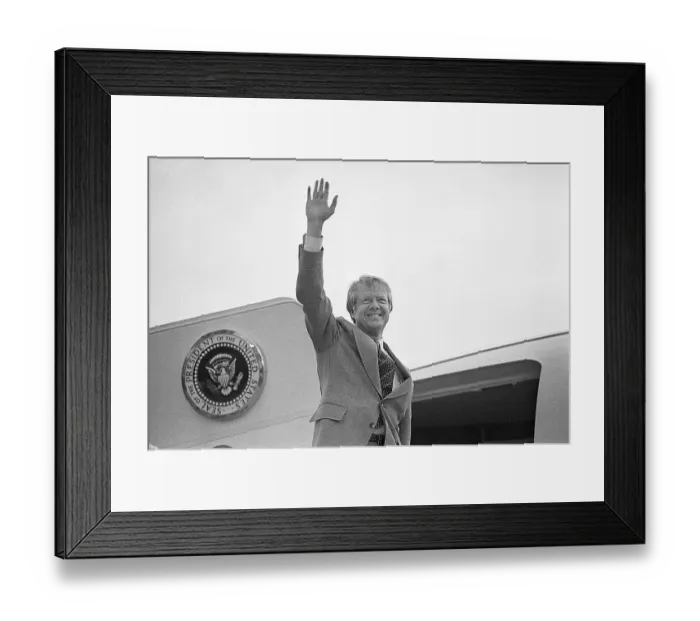 Framed Print : Jimmy Carter as He Boards Helicopter Framed Print : Jimmy Carter as He Boards Helicopter