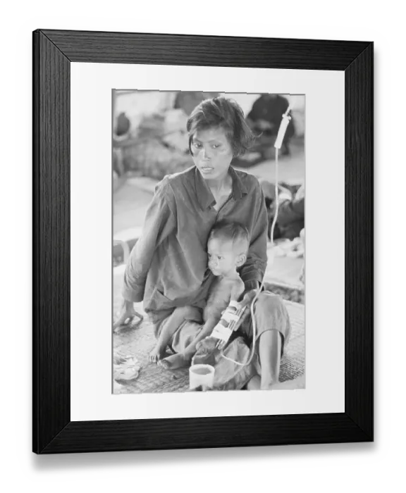 Framed Print : Cambodian Refugee Mother and Son Framed Print : Cambodian Refugee Mother and Son