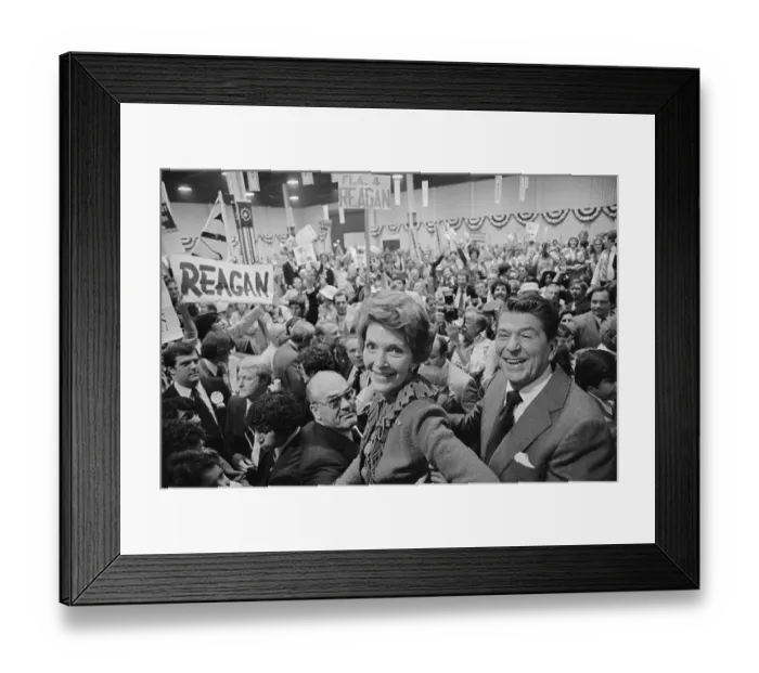 Framed Print : Ronald and Nancy Reagan with Crowd Framed Print : Ronald and Nancy Reagan with Crowd