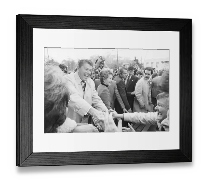 Framed Print : Ronald and Nancy Reagan with Crowd Framed Print : Ronald and Nancy Reagan with Crowd