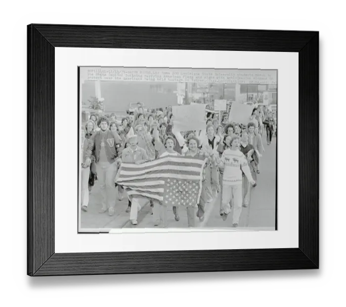 Framed Print : Students Marching in Protest With Signs Framed Print : Students Marching in Protest With Signs