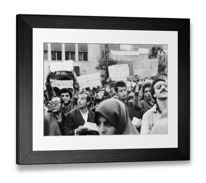 Framed Print : Pro-Khomeini Demonstrators Hold Signs Framed Print : Pro-Khomeini Demonstrators Hold Signs