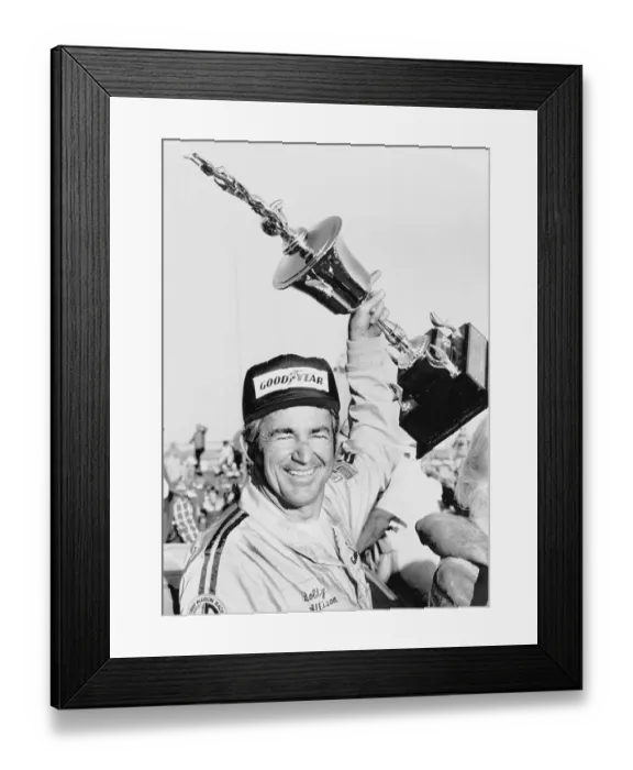 Framed Print : Bobby Allison Holding His Trophy