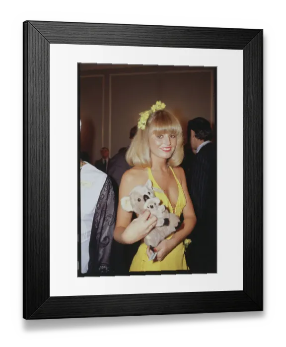 Framed Print : Jody Day as Miss Australia Holding Stuffed Animal Framed Print : Jody Day as Miss Australia Holding Stuffed Animal