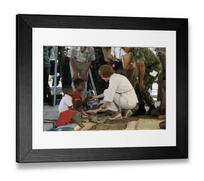 Framed Print : Rosalynn Carter Visiting Refugee Camp Framed Print : Rosalynn Carter Visiting Refugee Camp