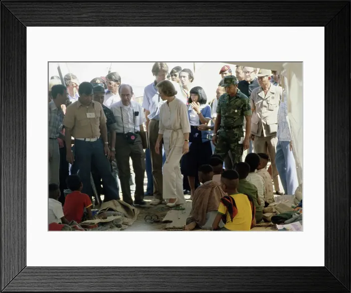 Framed Print : Rosalynn Carter Visiting Refugee Camp Framed Print : Rosalynn Carter Visiting Refugee Camp