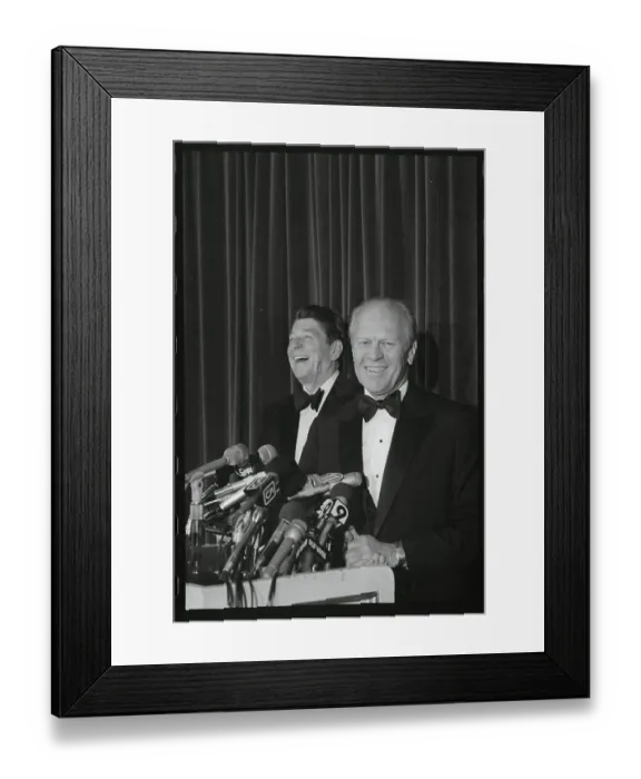 Framed Print : Ronald Reagan and Gerald Ford at Podium Framed Print : Ronald Reagan and Gerald Ford at Podium