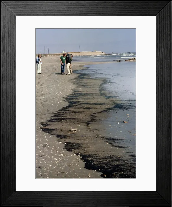 Framed Print : Oil Spill On Texas Beach Framed Print : Oil Spill On Texas Beach