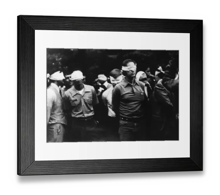 Framed Print : Hostages Being Led by Blindfold Framed Print : Hostages Being Led by Blindfold