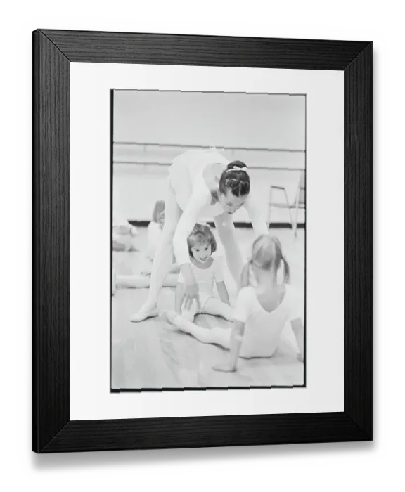 Framed Print : Dance Instructor with Young Girls During Class Framed Print : Dance Instructor with Young Girls During Class